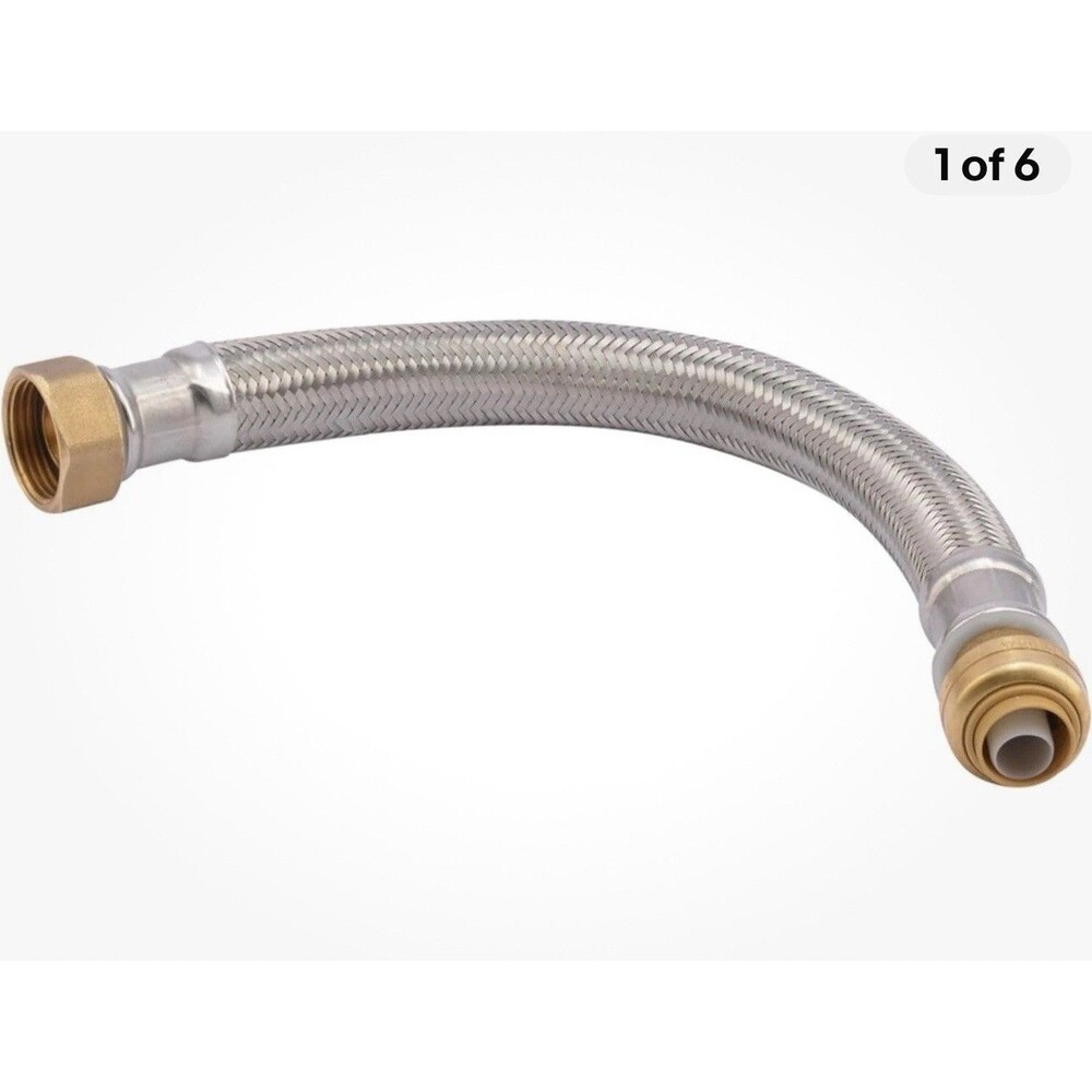 SharkBite 1/2"x3/4" FIP Stainless Steel Water Heater Connector U3068FLEX18LF 18"